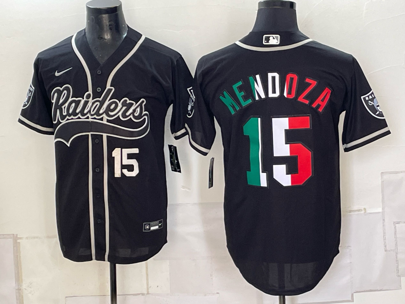 Men 2026 Oakland Raiders #15 Mendoza black Nike Limited NFL Jersey 093010